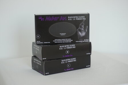 Nebur Nitrile Handschoenen Maat S - Ongepoederd 100 stuks - Zwart | HD-Haircare