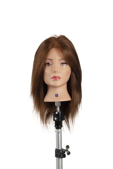 Labor Oefenhoofd Smart pro Medium Brown 35cm 100% menselijk haar